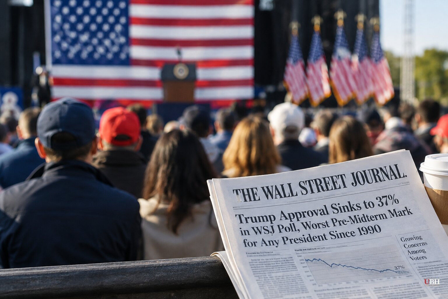Trump Approval Sinks to 37% in WSJ Poll, Worst Pre-Midterm Mark for Any President Since 1990