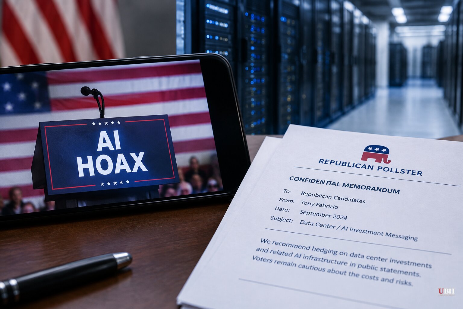 Trump Calls AI Risk Warnings a 'Hoax' While His Own Pollster Tells GOP to Hedge on Data Centers
