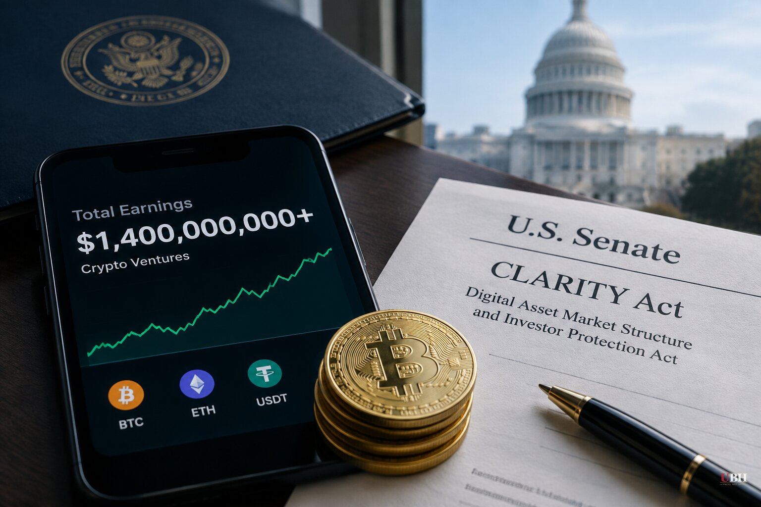 Trump Family Crypto Earnings Hit $1.4 Billion as Ethics Fight Over Senate Bill Comes Into Focus