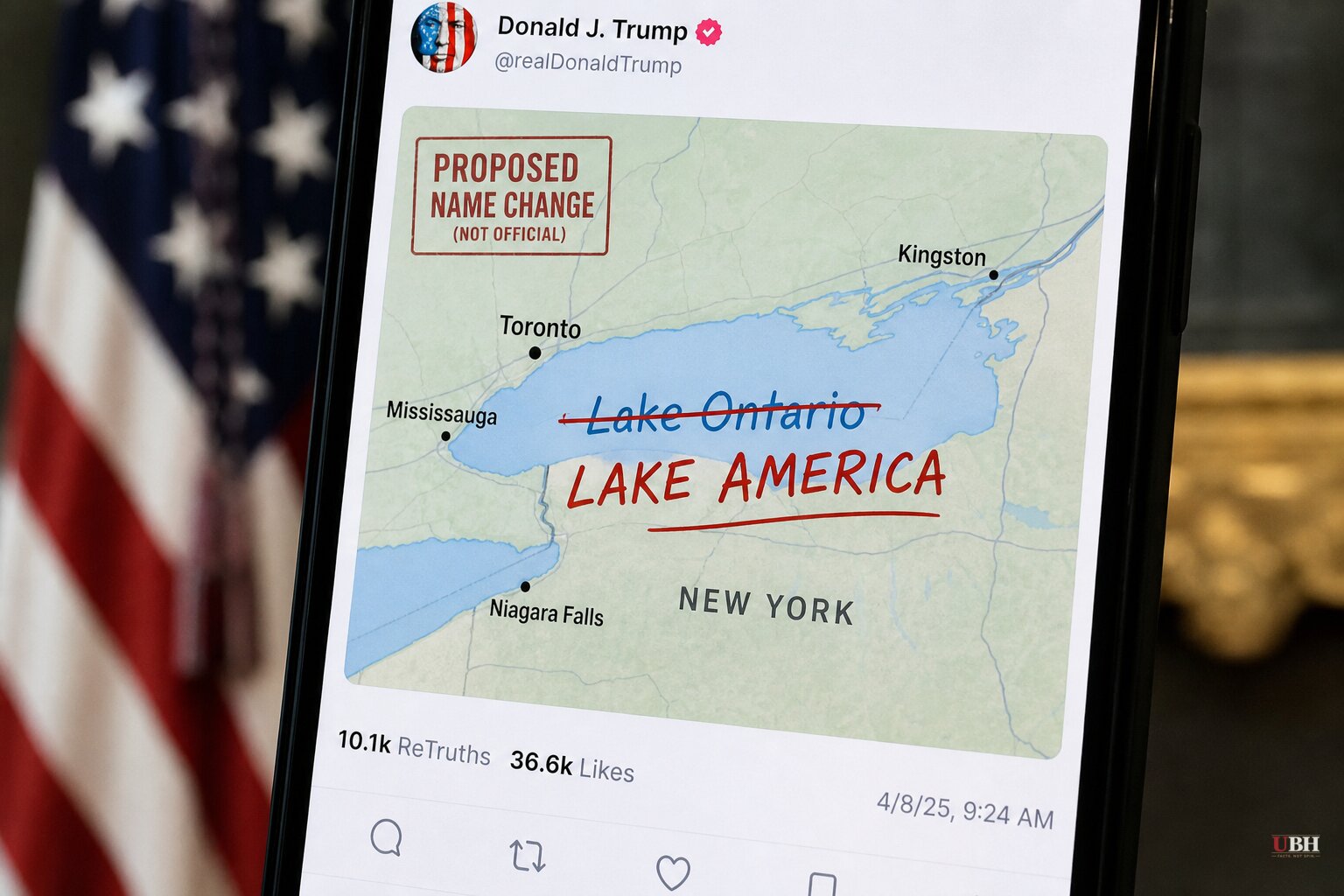 Trump Floats Renaming Lake Ontario 'Lake America' as U.S.-Canada Trade War Escalates