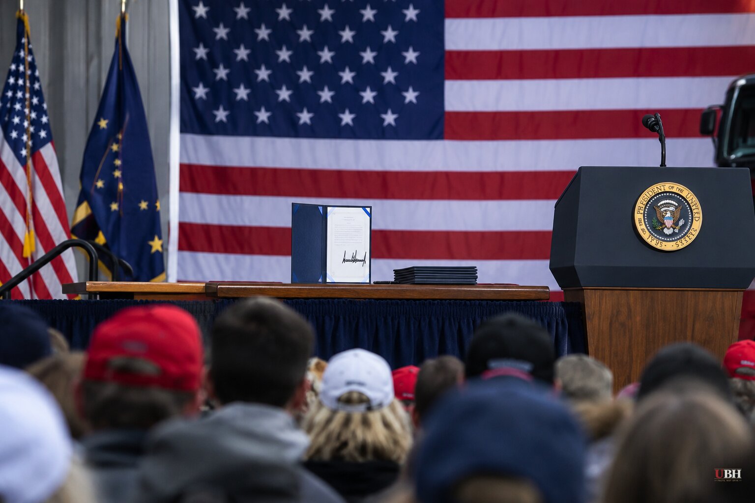 Trump Pardons Two Alaska Diesel Mechanics Onstage at Wasilla Rally as Sullivan Trails Peltola in Polls