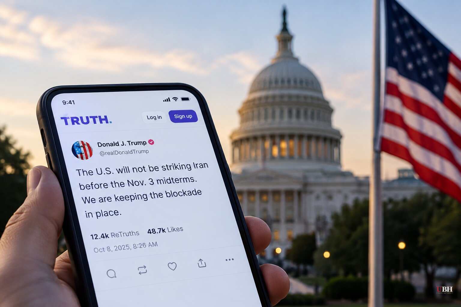 Trump Says US Will Not Attack Iran Before Nov. 3 Midterms, Keeps Blockade in Place