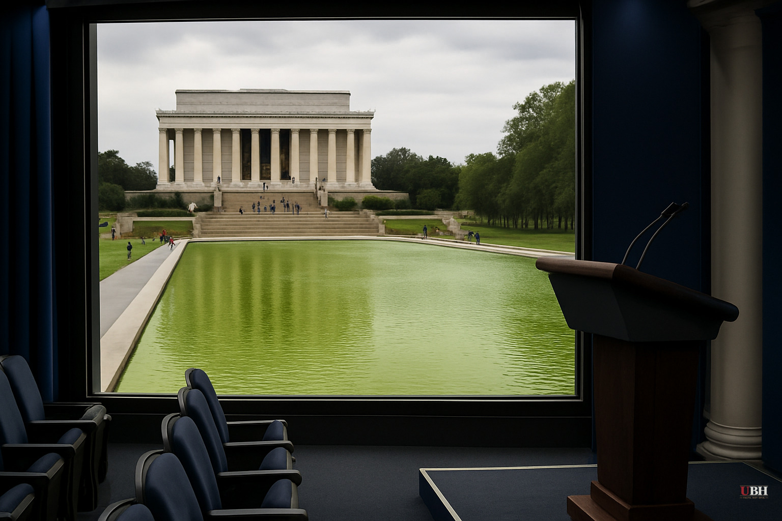 Trump's $14 Million Lincoln Memorial Pool Renovation Has an Algae Problem