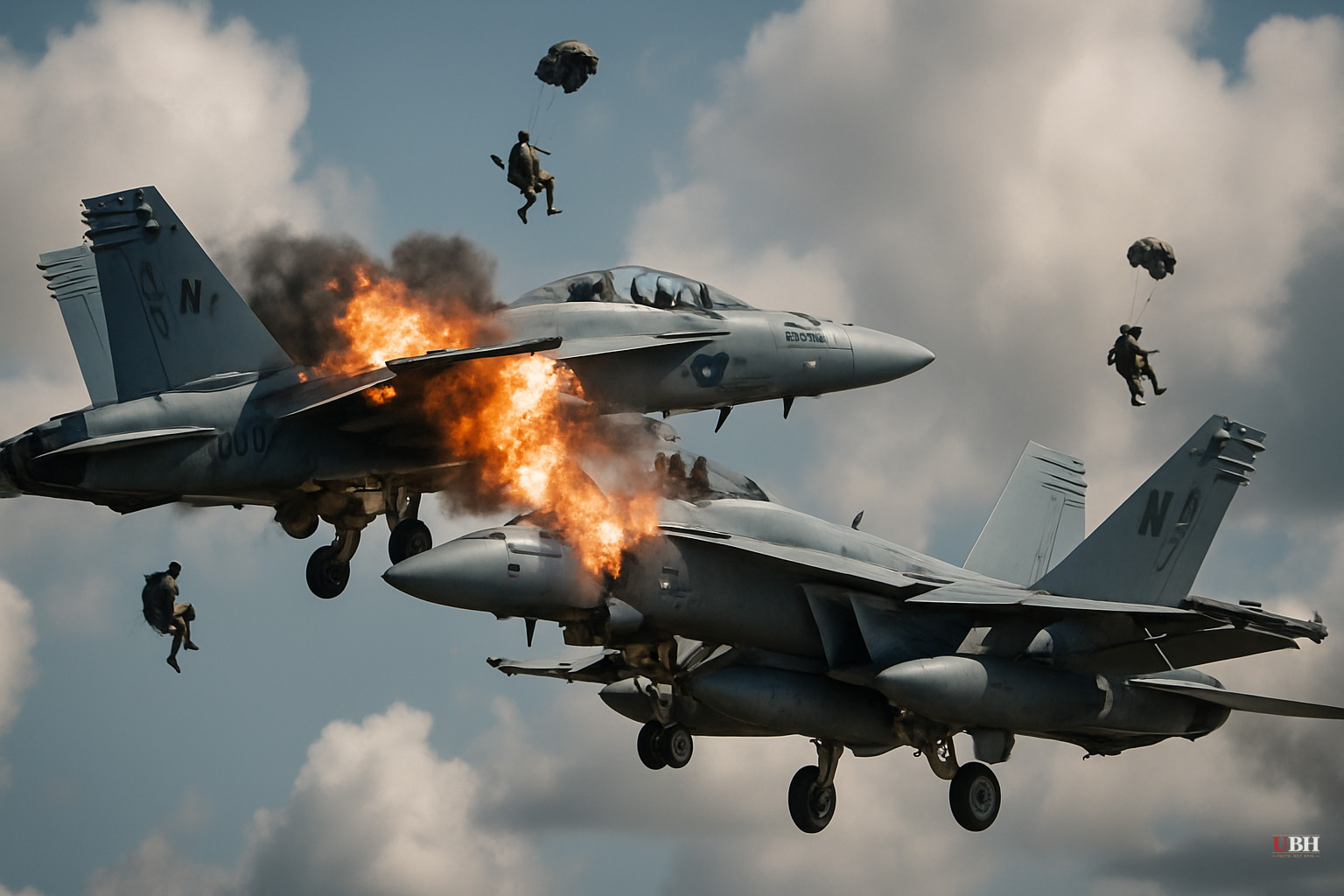 Two Navy EA-18G Growlers Collide Mid-Air at Idaho Air Show — All 4 Crew Members Eject Safely