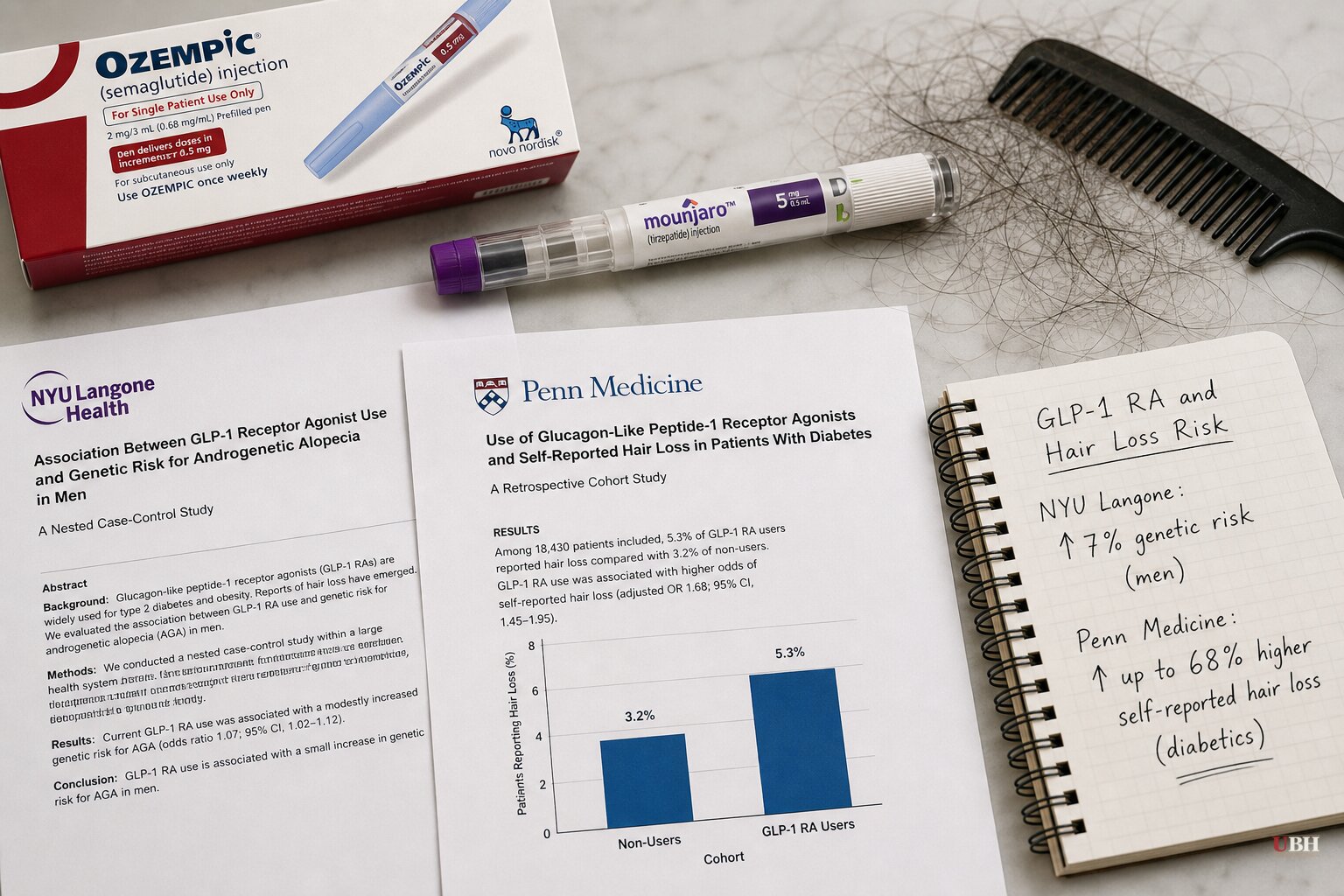 Two New Studies Tie Ozempic-Class Drugs to Higher Hair Loss Risk in Men, With Wildly Different Numbers