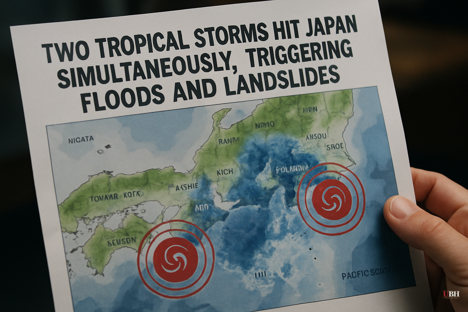 Two Tropical Storms Hit Japan Simultaneously, Triggering Floods and Landslides