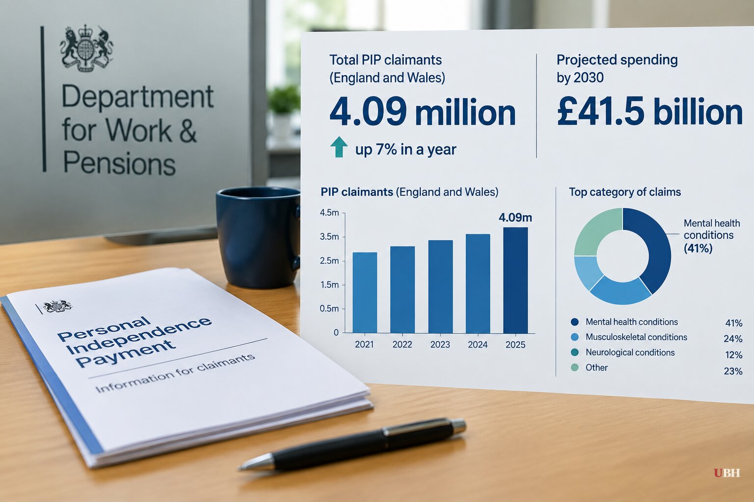 UK Disability Benefit Claims Hit Record 4.09 Million, Spending Set to Reach £41.5 Billion by 2030