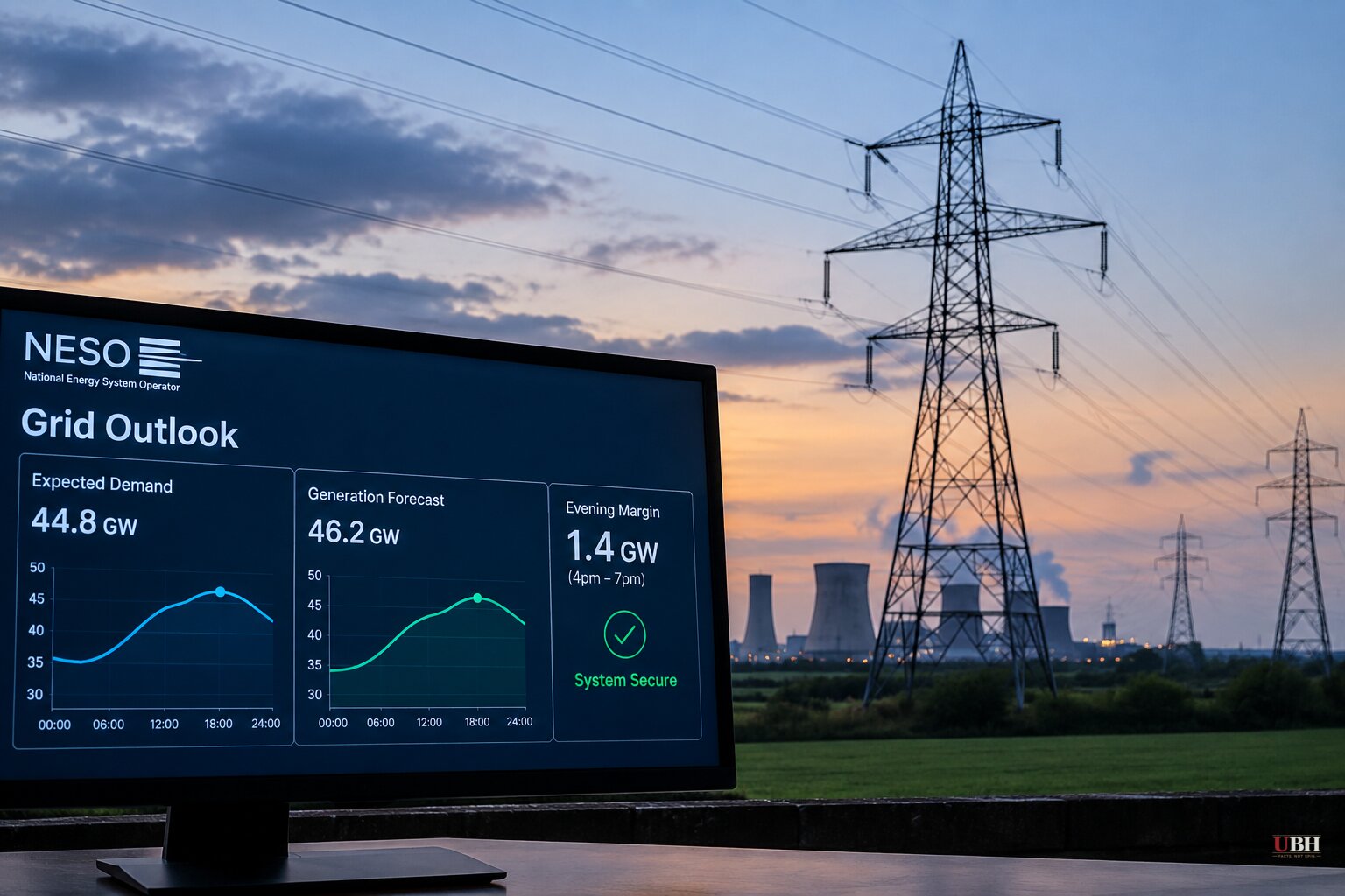 UK Grid Operator Flags Tight Margins for Monday Evening, Says No Risk to Power Supplies