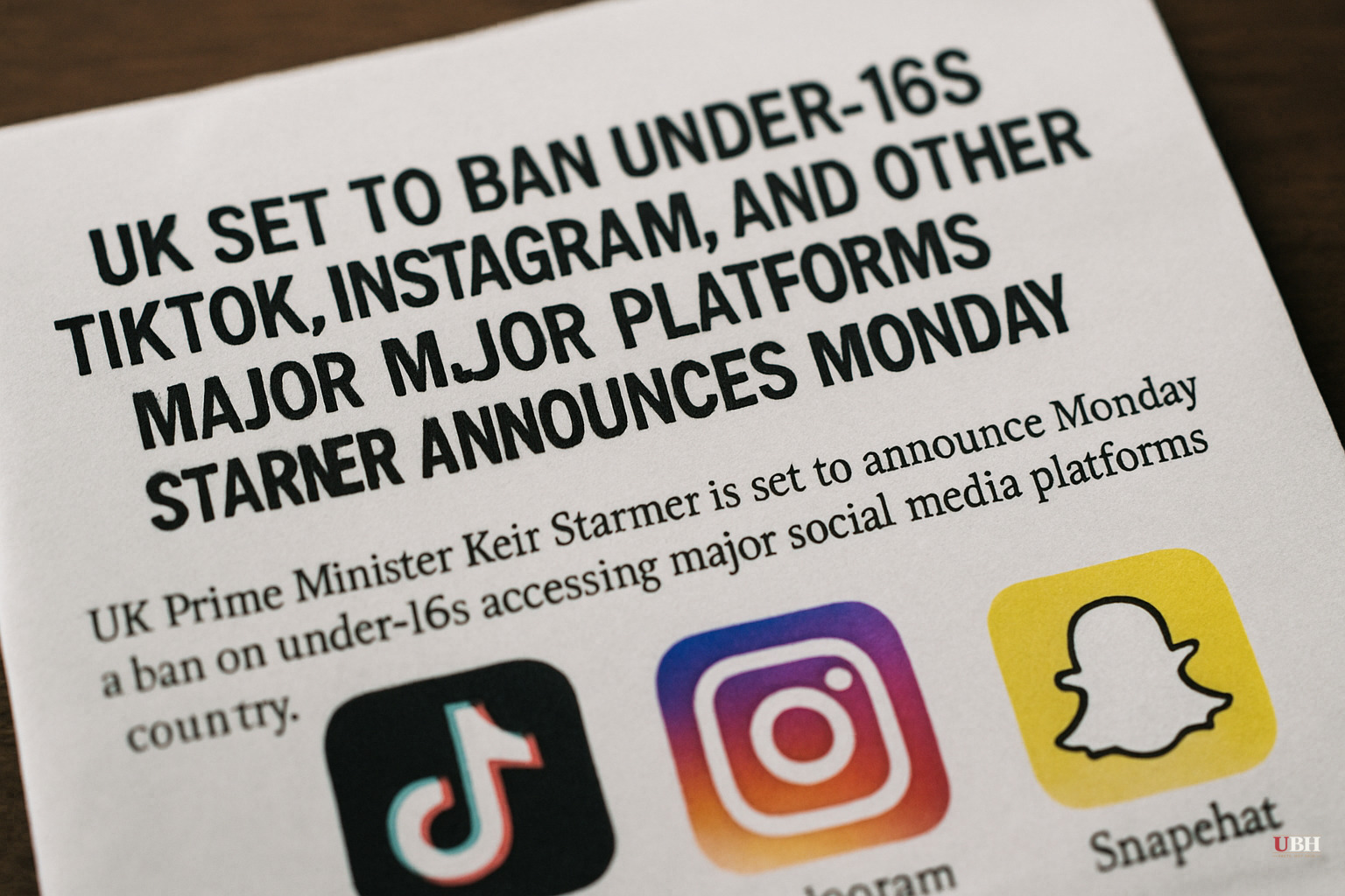 UK Set to Ban Under-16s from TikTok, Instagram, and Other Major Platforms. Starmer Announces Monday.