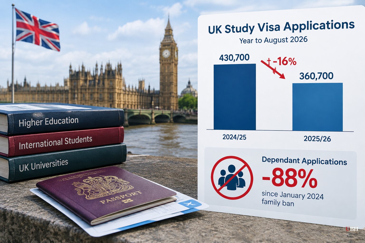 UK Study Visa Applications Drop 16% to 360,700 as Immigration Crackdown Enters Third Year