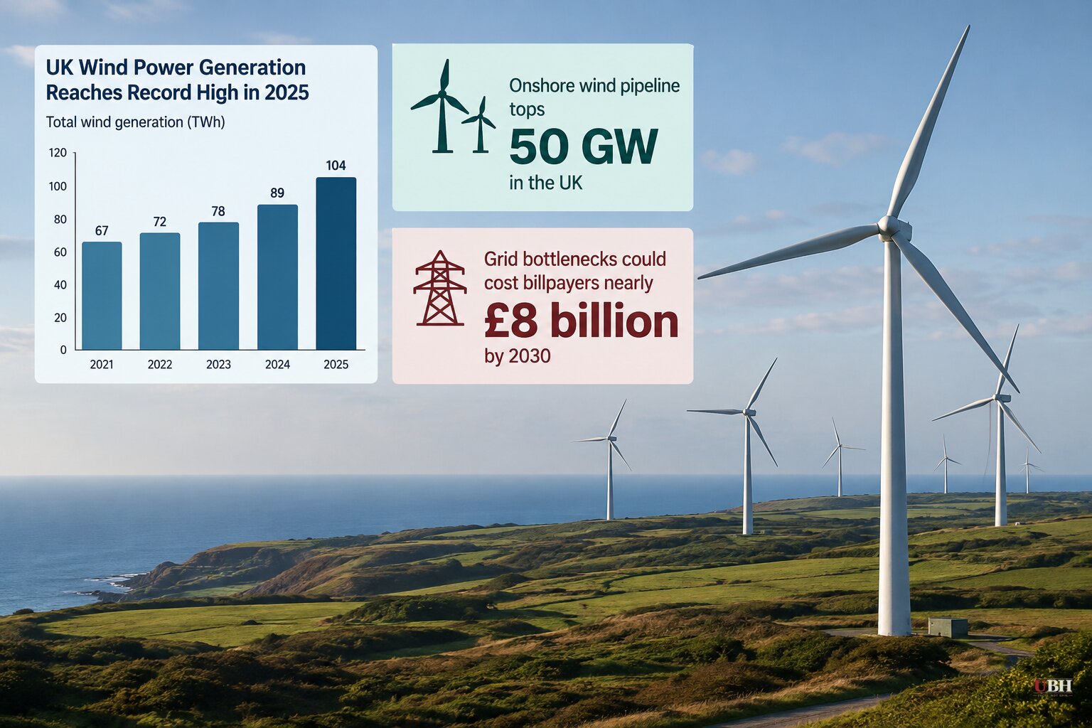 UK Wind Power Hit Record Highs in 2025, But Grid Bottlenecks Could Cost Billpayers Nearly £8 Billion by 2030