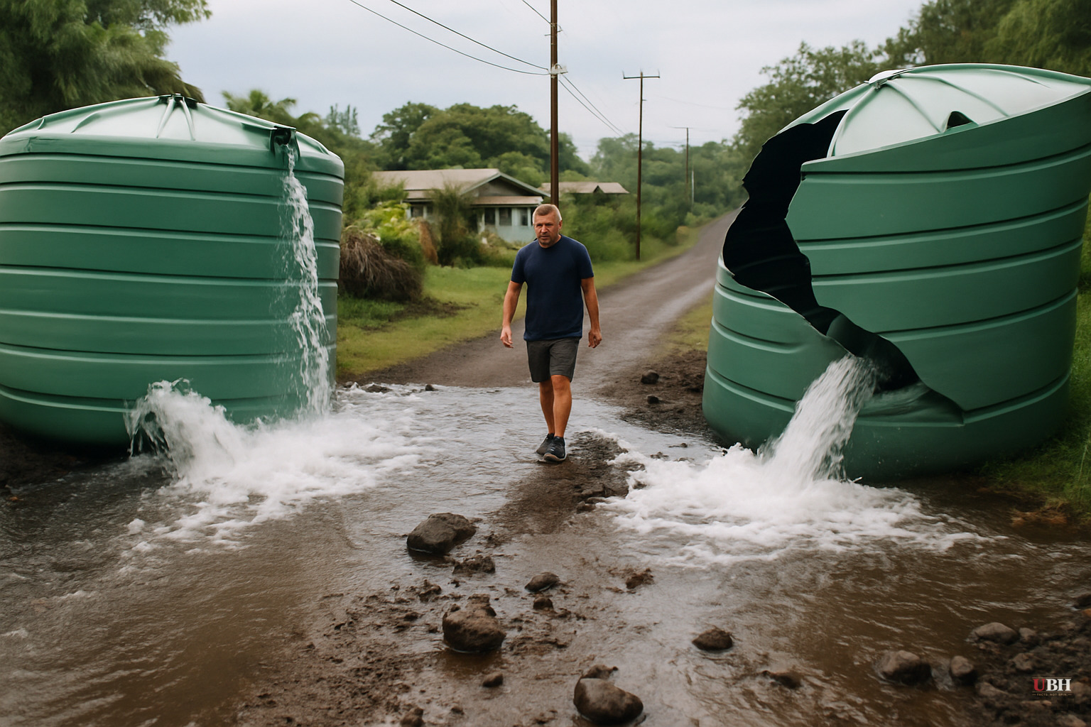 Up to 500 Kona Residents Left Without Water After Earthquake Destroys Catchment Tanks