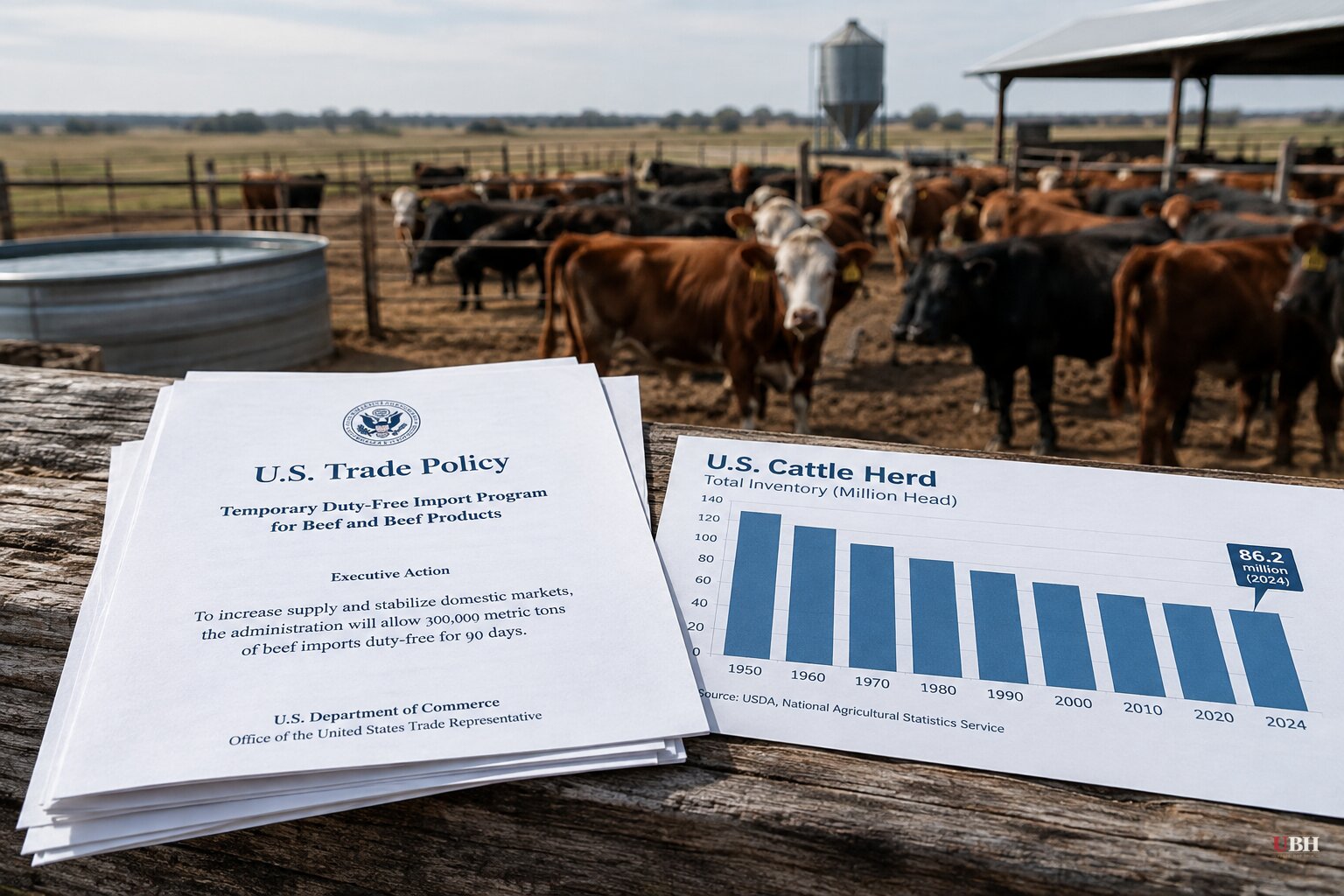 US Cattle Herd Falls to Smallest Since Early 1950s as Trump Opens 90-Day Window for Duty-Free Beef Imports