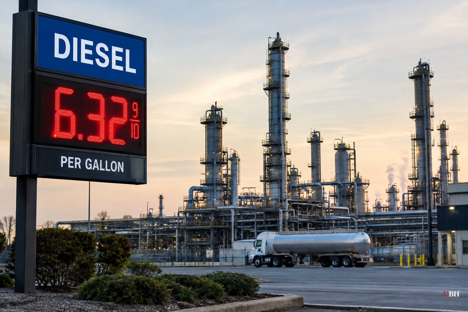 U.S. Diesel Averages $6.32 a Gallon, Above the 2022 Record, as Refinery Attacks Spread From Russia to Saudi Arabia
