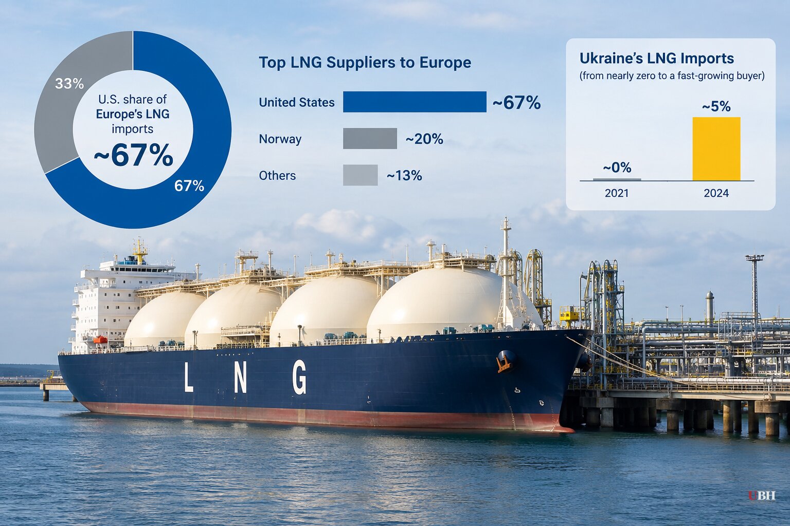 US Natural Gas Now Supplies Two-Thirds of Europe's LNG Imports, With Ukraine Emerging as a Fast-Growing New Buyer