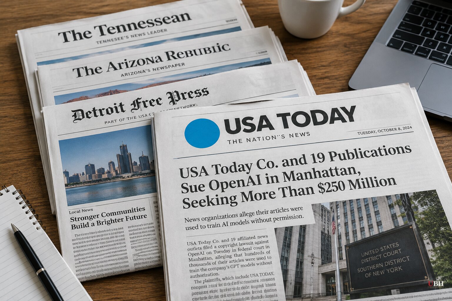 USA Today Co. and 19 Publications Sue OpenAI in Manhattan, Seeking More Than $250 Million