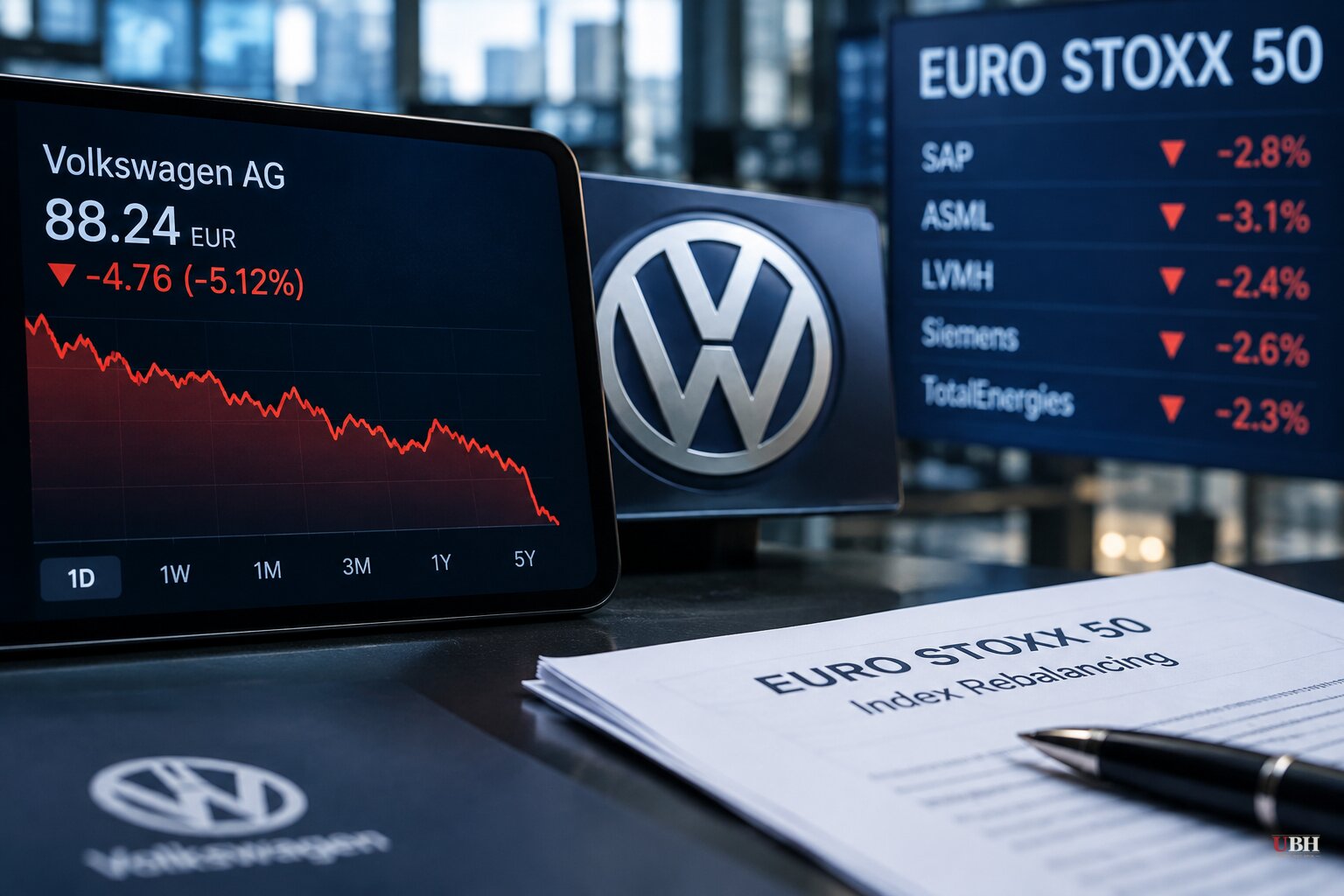 Volkswagen Slides Again Monday as Forced Fund Selling and German Strikes Compound Euro Stoxx 50 Exit