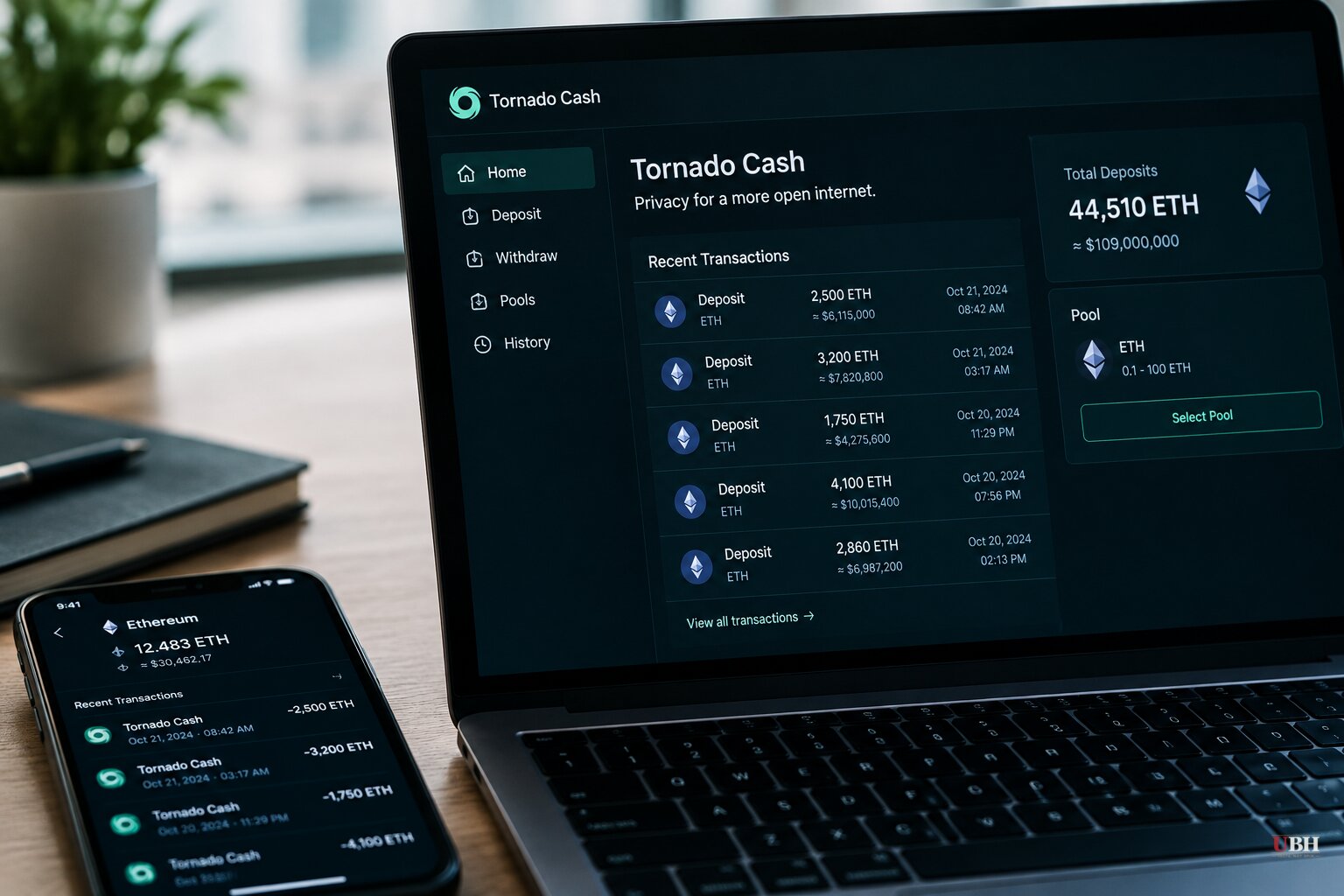 Wallets Tied to April Drift Hack Send 44,510 ETH, About $109 Million, Through Tornado Cash in Two Days
