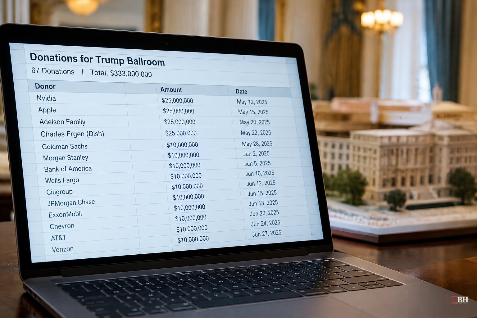 Washington Post Obtains Donor List: $333 Million Raised for Trump Ballroom, and Trump Is Not on It