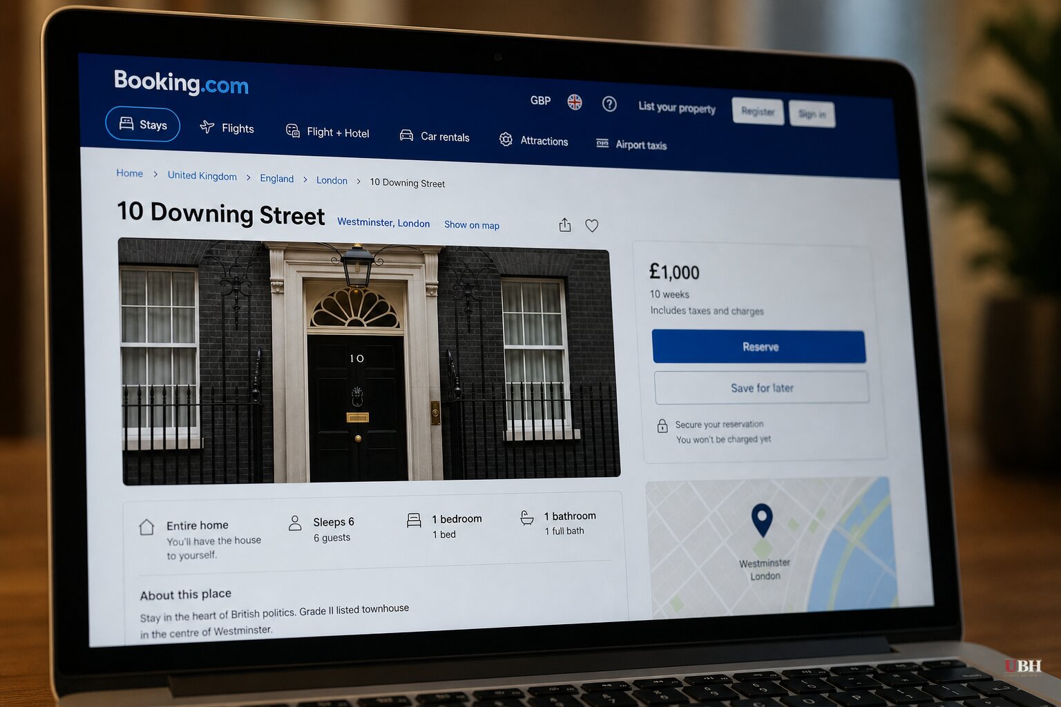 Which? Says It Rented Out 10 Downing Street on Booking.com for Ten Weeks Before the Listing Was Pulled