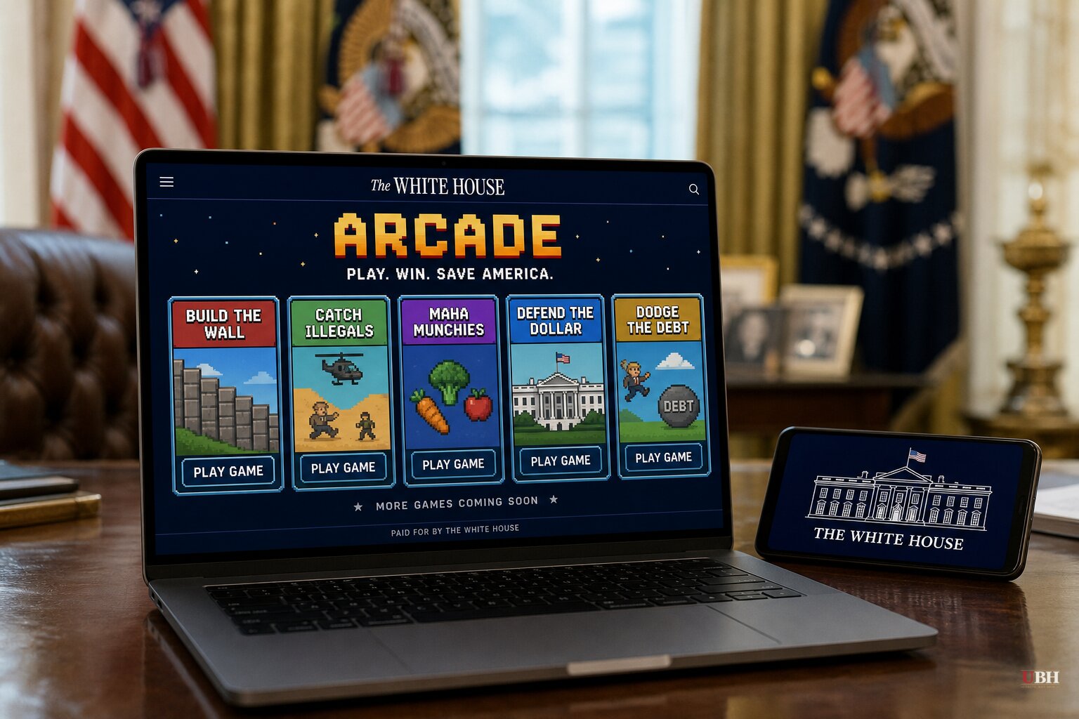 White House Launches Five Retro Arcade Games Pushing Trump's Border, MAHA, and Savings Agenda