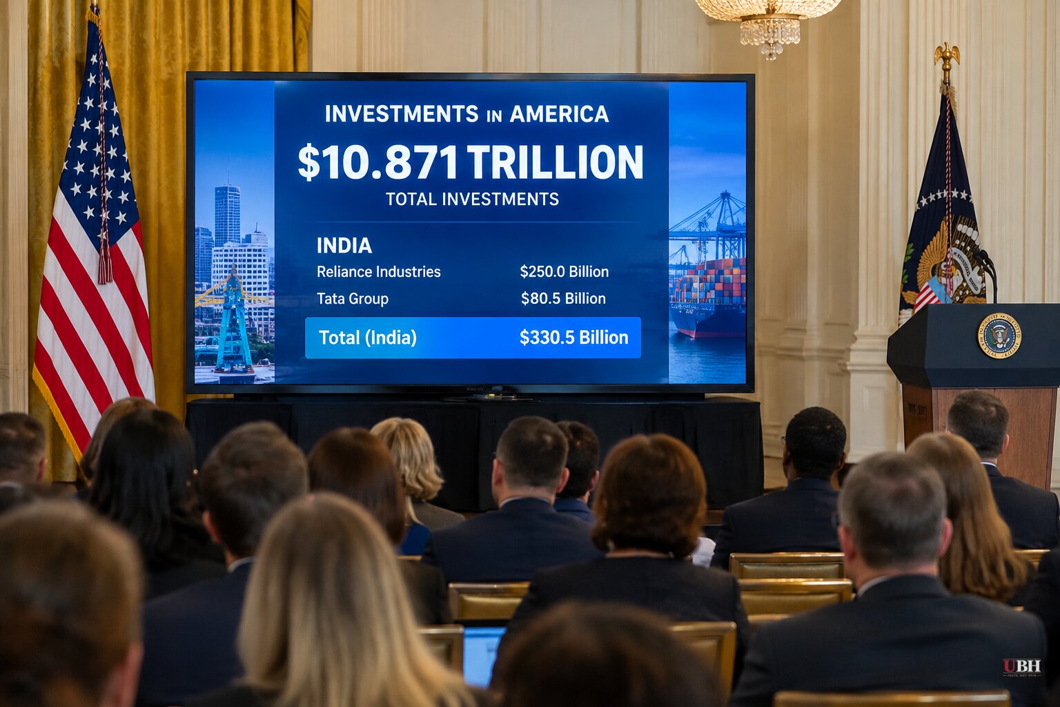 White House Video Lists $10.87 Trillion in US Investments, Including $330.5 Billion Tied to India