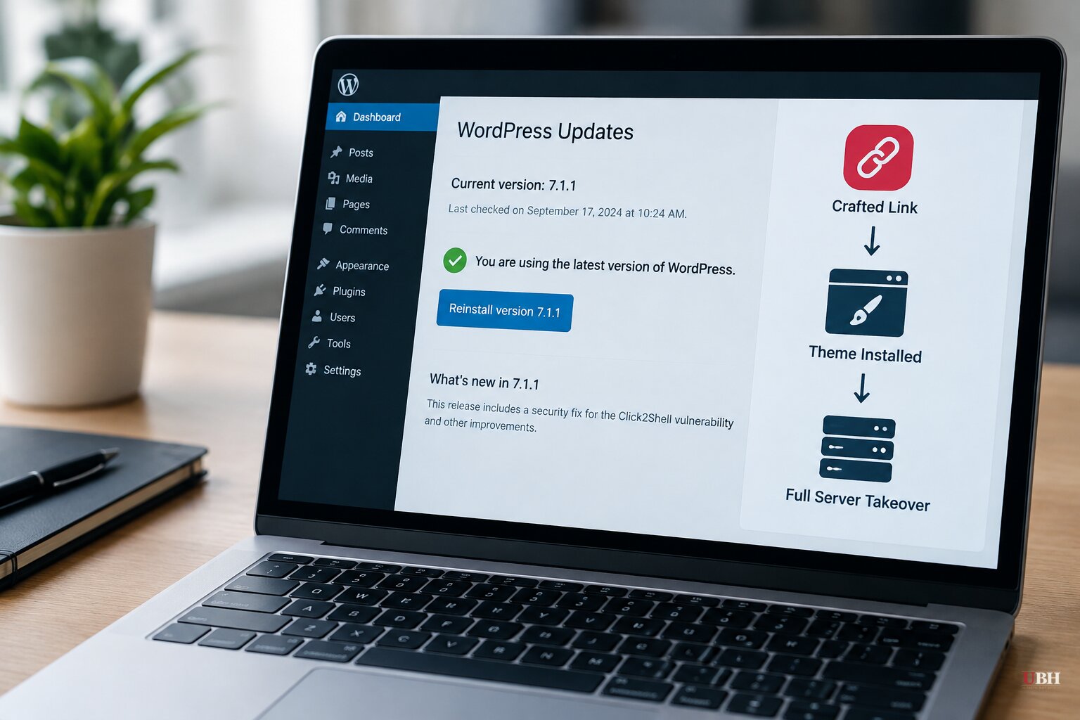 WordPress Patches Click2Shell Flaw That Let One Clicked Link Install a Theme and Chain to a Full Server Takeover
