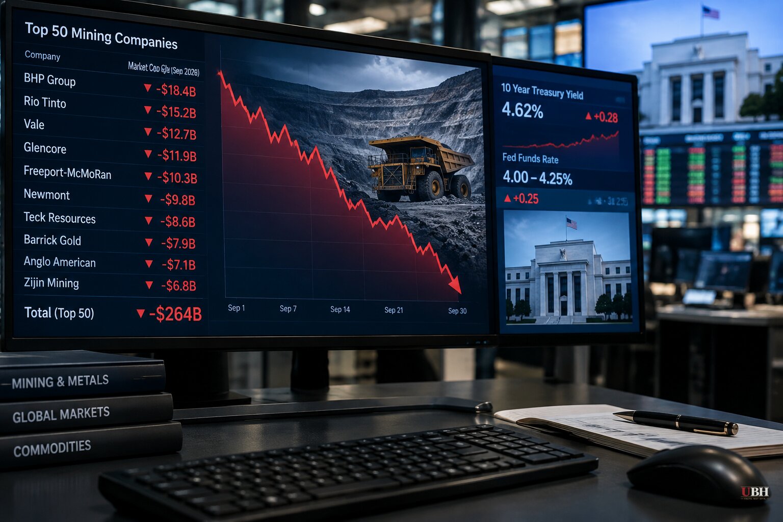 World's Top 50 Mining Companies Lose $264 Billion in September Amid Bond Selloff and Fed Rate Hike