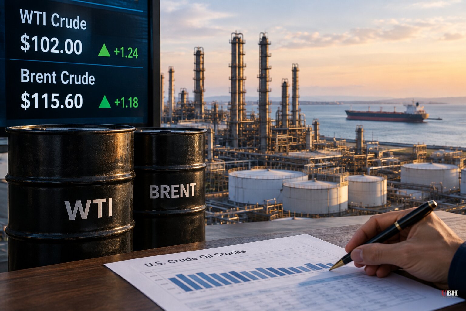 WTI Trades Above $102 as US Crude Stocks Fall a Fourth Week and Houthis Claim Strike on Saudi Refinery