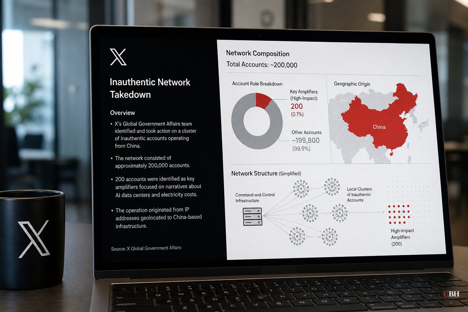 X Says It Found 200,000-Account Chinese Bot Farm, With 200 Pushing Anti-Data-Center Content