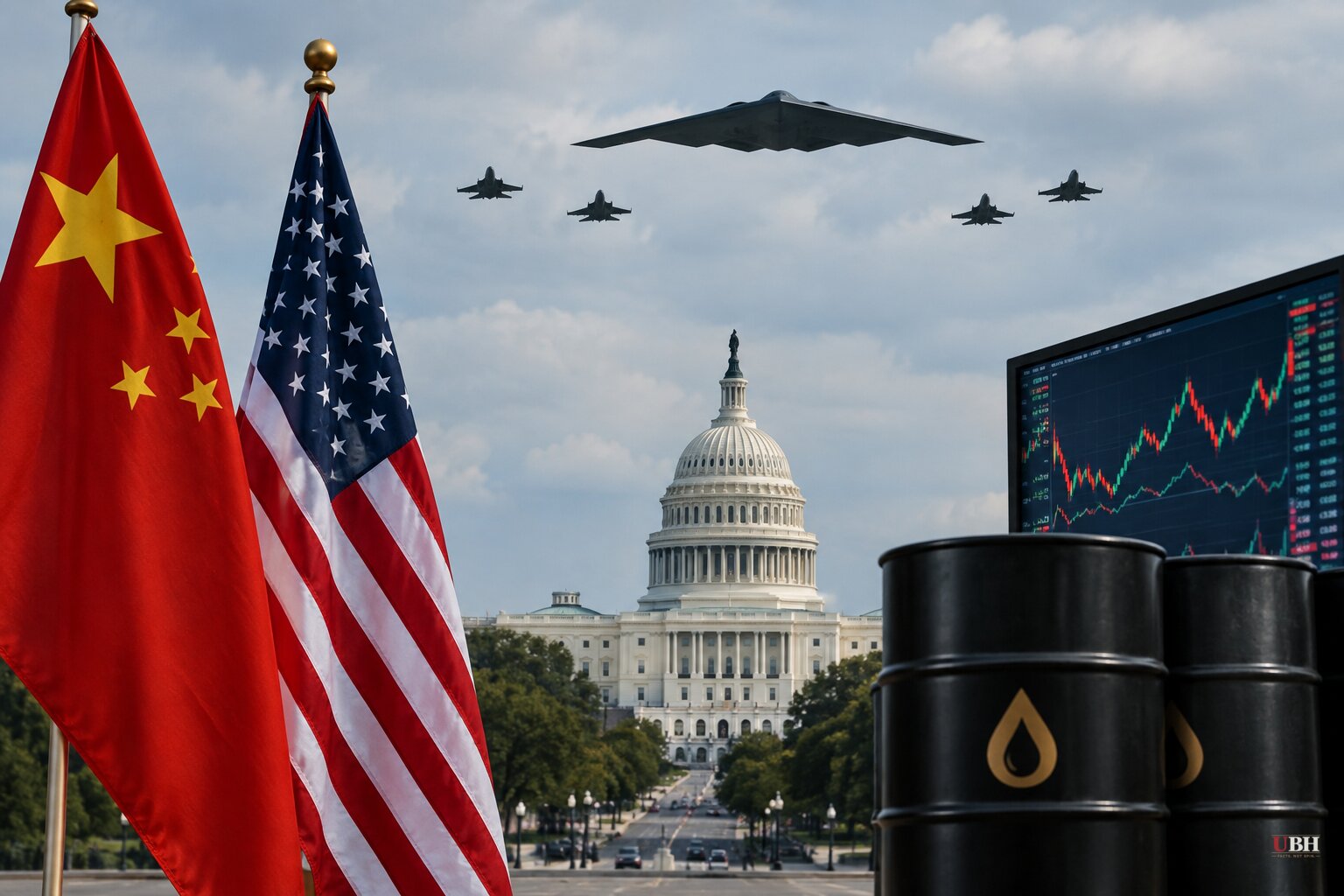 Xi's Washington Visit Opens Under a B-2 Flyover as Oil Markets Can't Agree Which Way Crude Is Moving