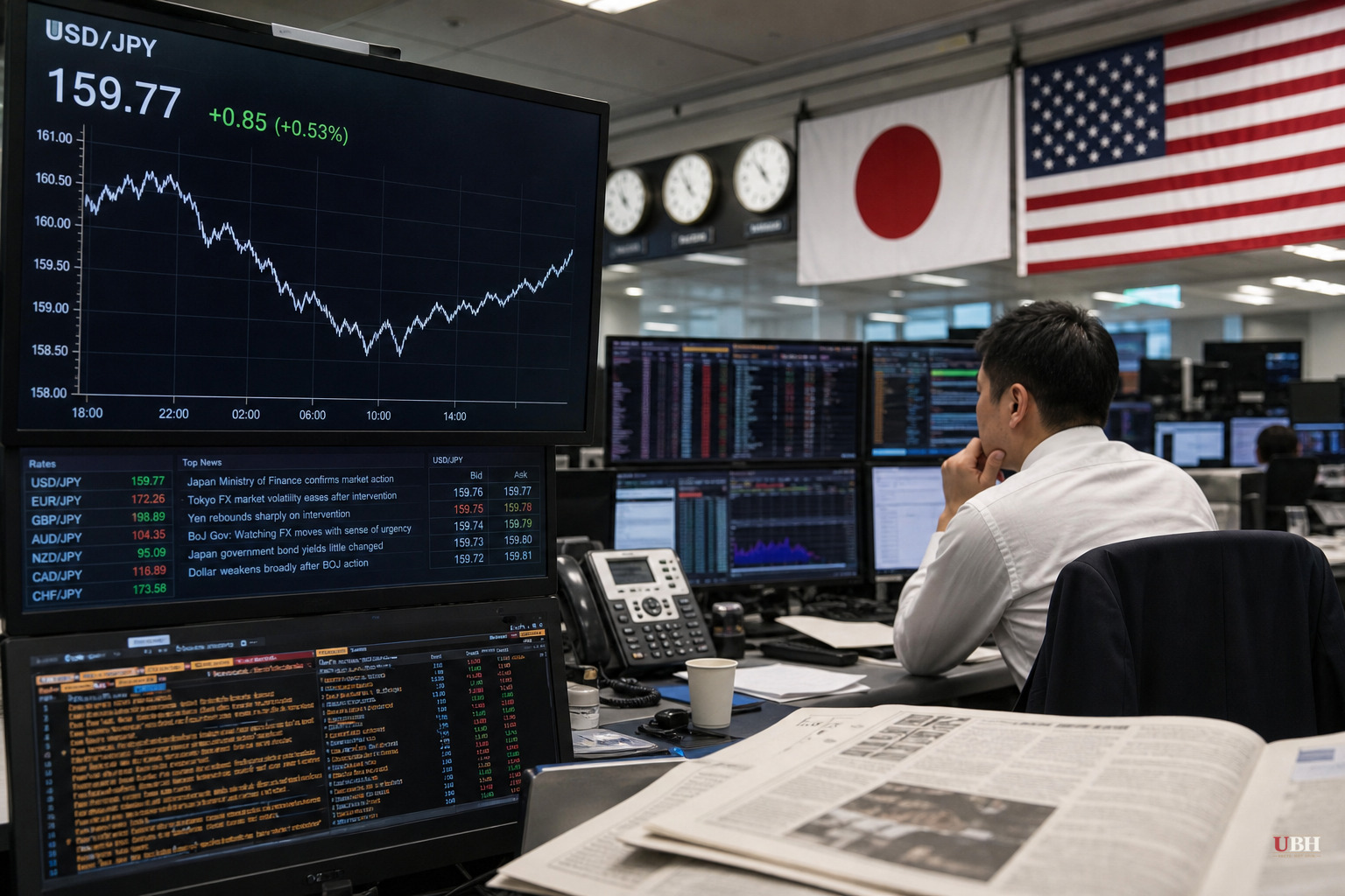 Yen Gains Fade Hours After Japan's Dollar-Selling Intervention, Dollar Climbs Back Toward 160