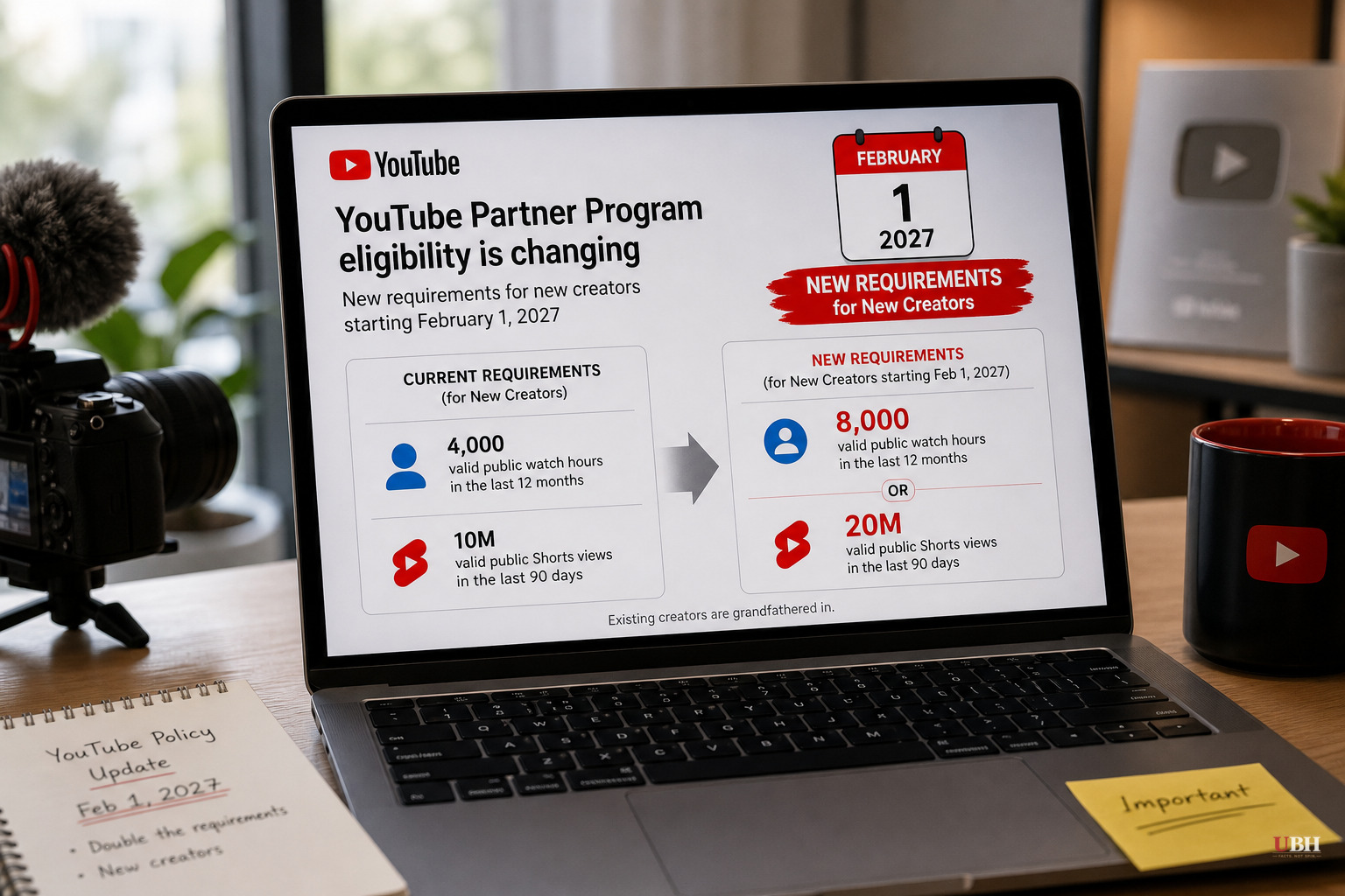 YouTube Doubles Watch-Hour Requirement for New Creators Starting February 2027