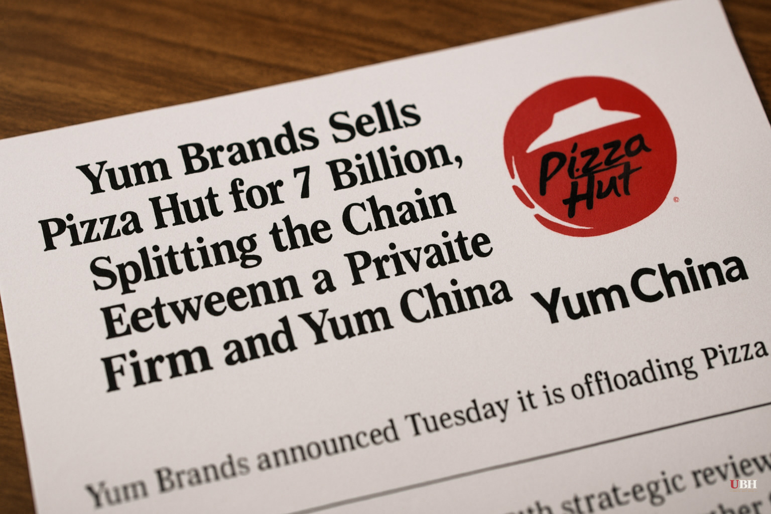 Yum Brands Sells Pizza Hut for $2.7 Billion, Splitting the Chain Between a Private Equity Firm and Yum China