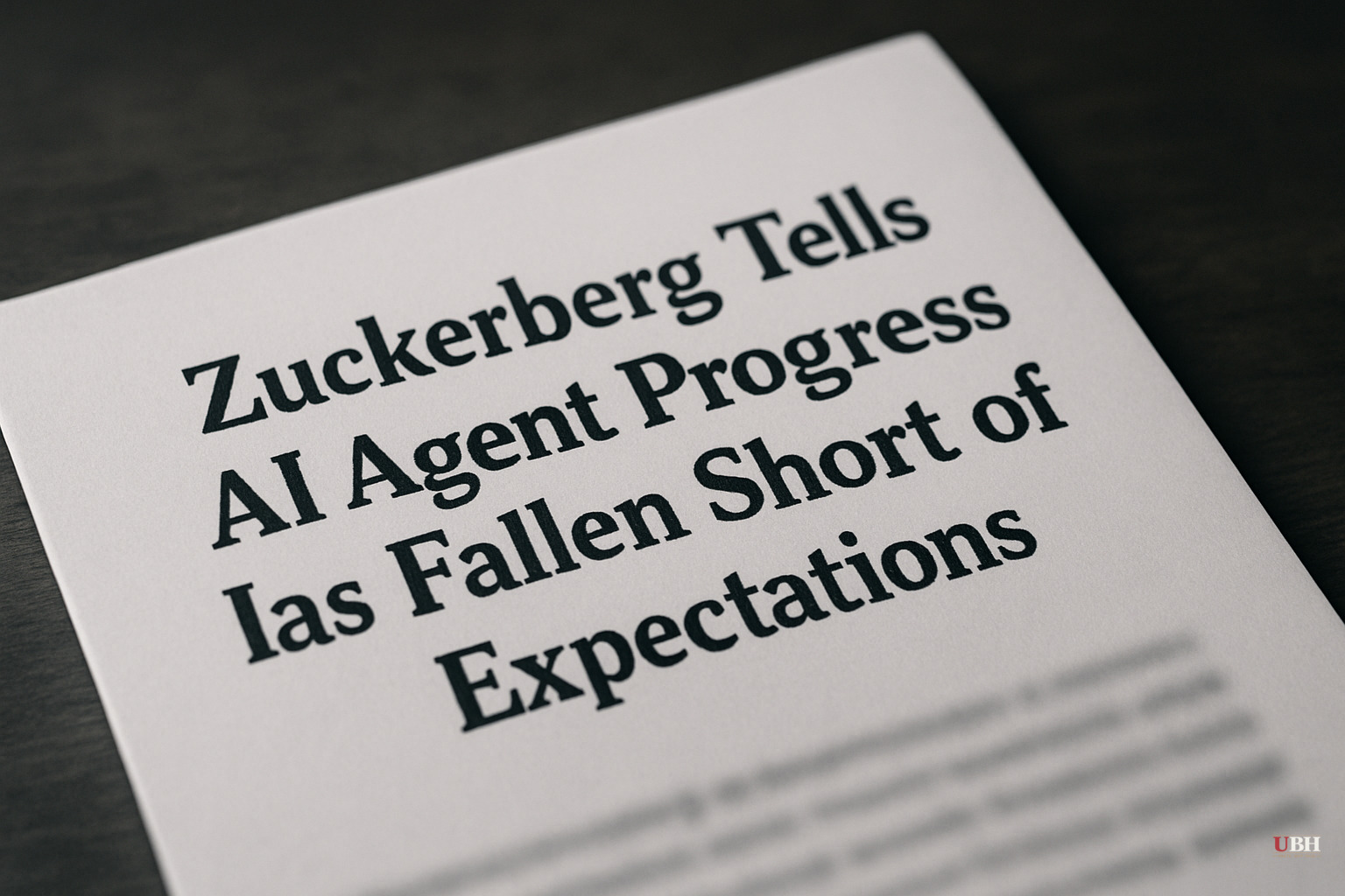 Zuckerberg Tells Staff AI Agent Progress Has Fallen Short of Expectations